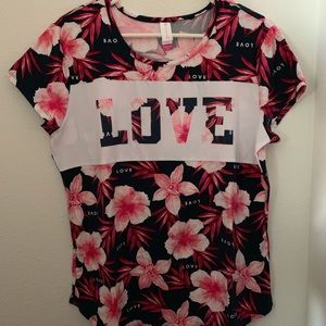 Dark blue floral t-shirt